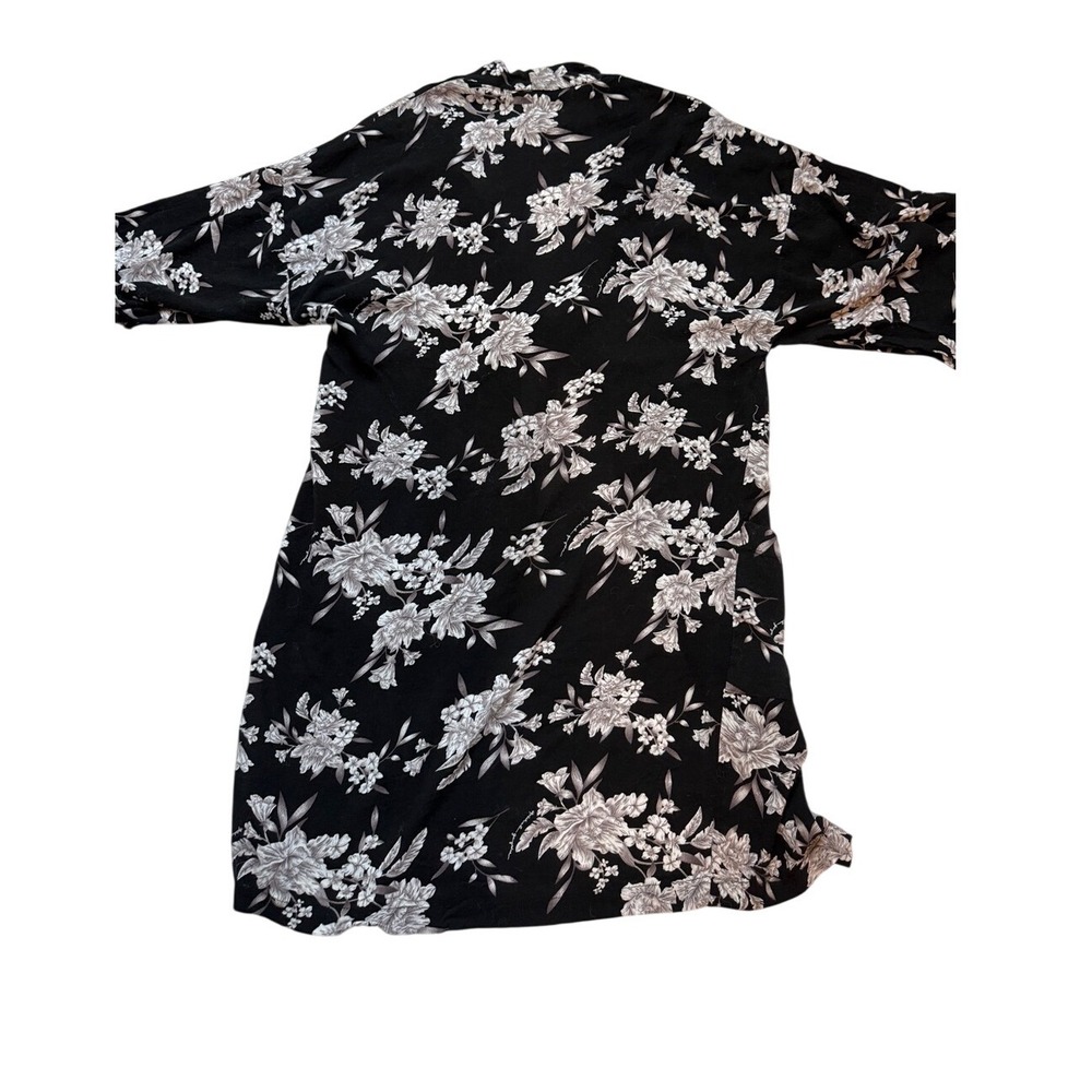 Spiritual Gangster Black White Floral Kimono Duster Cardigan OS Boho Fairy - Picture 2 of 9